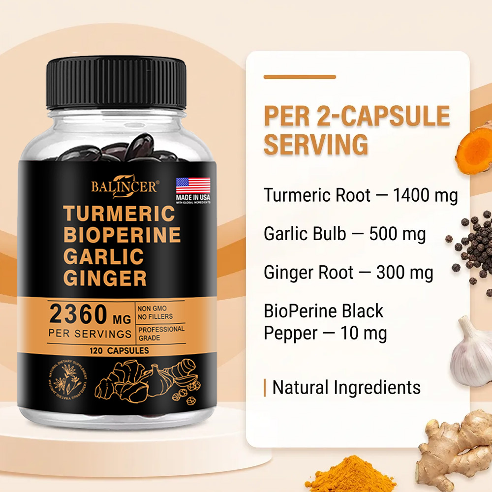 Turmeric Ginger Capsules 2360m - огляд і ціна Turmeric Curcumin Capsule