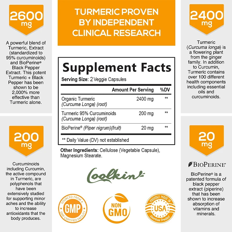 Curcumin Supplement with Black - огляд і ціна Turmeric Curcumin Capsule