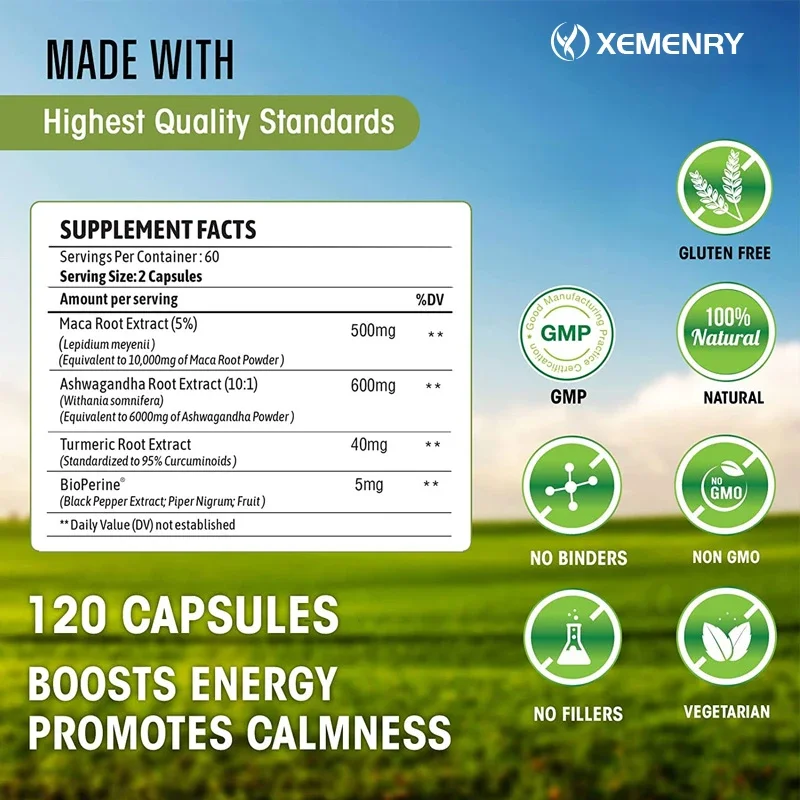 Men's Supplement - Maca Root + - огляд і ціна Turmeric Curcumin Capsule